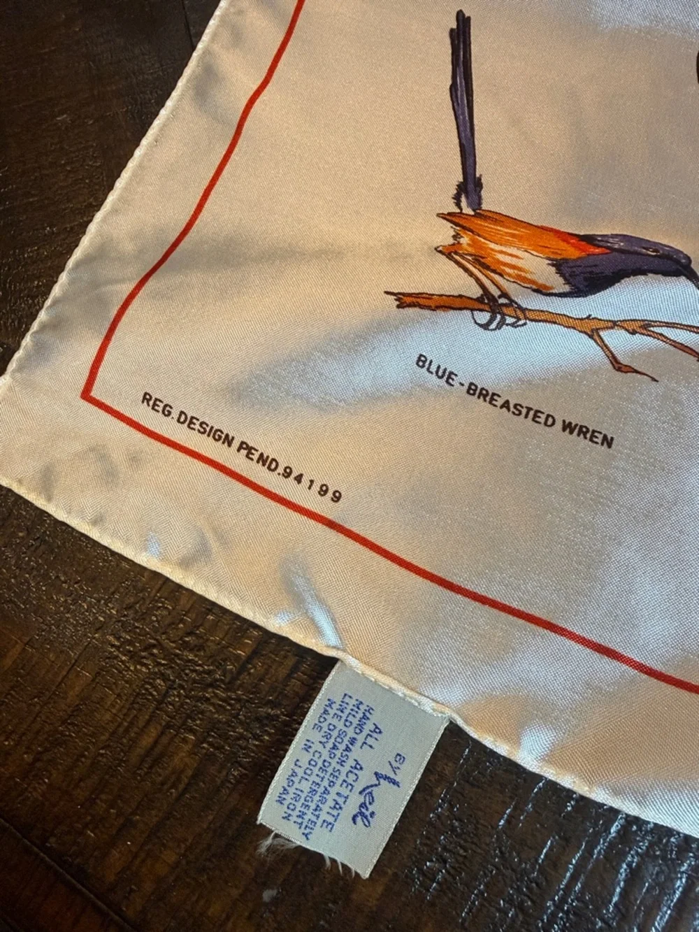 Vintage Heil Australian Birds‎ Scarf Novelty Print Japan
